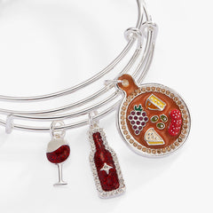 Wine and Cheese BFF Bangle Set of 2 Silver | Alex and Ani
