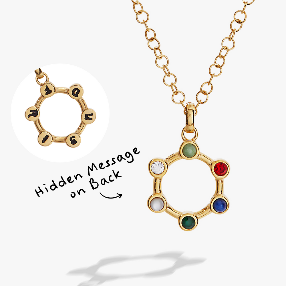 Friend Crystal Necklace Stainless Steel Gold | Alex and Ani