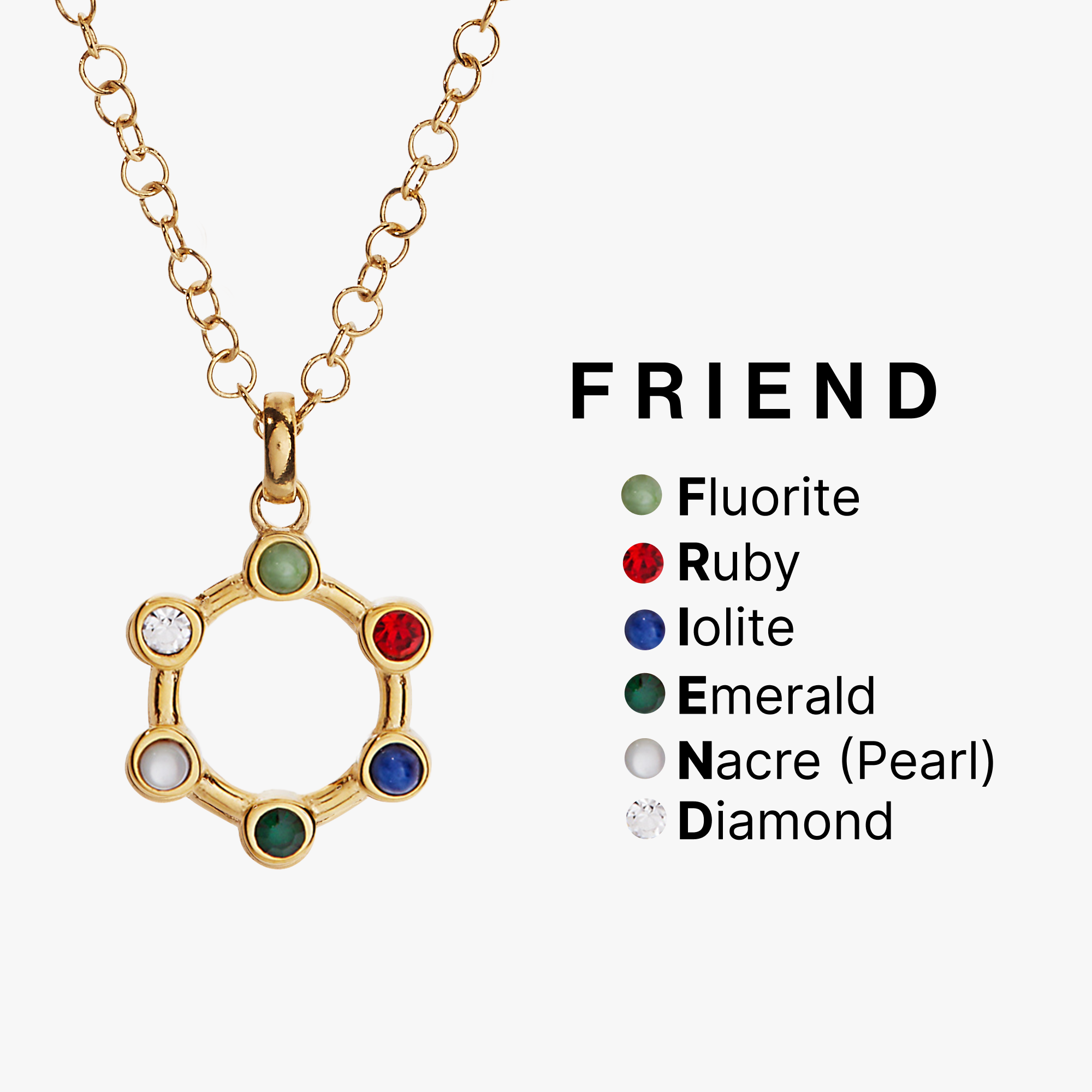 Friend Crystal Necklace Stainless Steel Gold | Alex and Ani