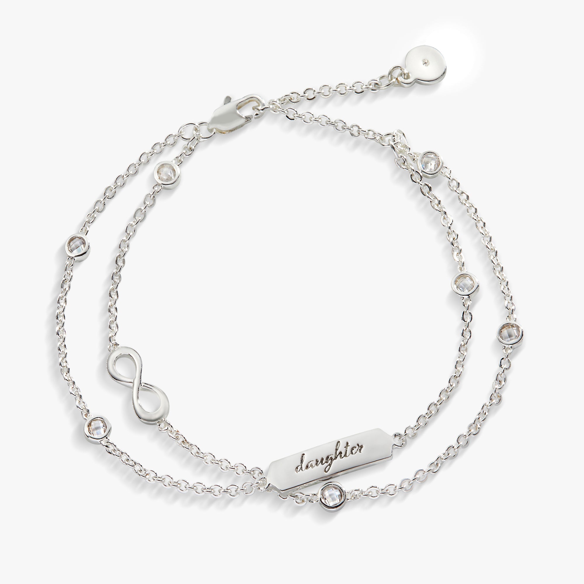 Daughter' Infinity Chain Bracelet, Adjustable Silver | Alex and Ani