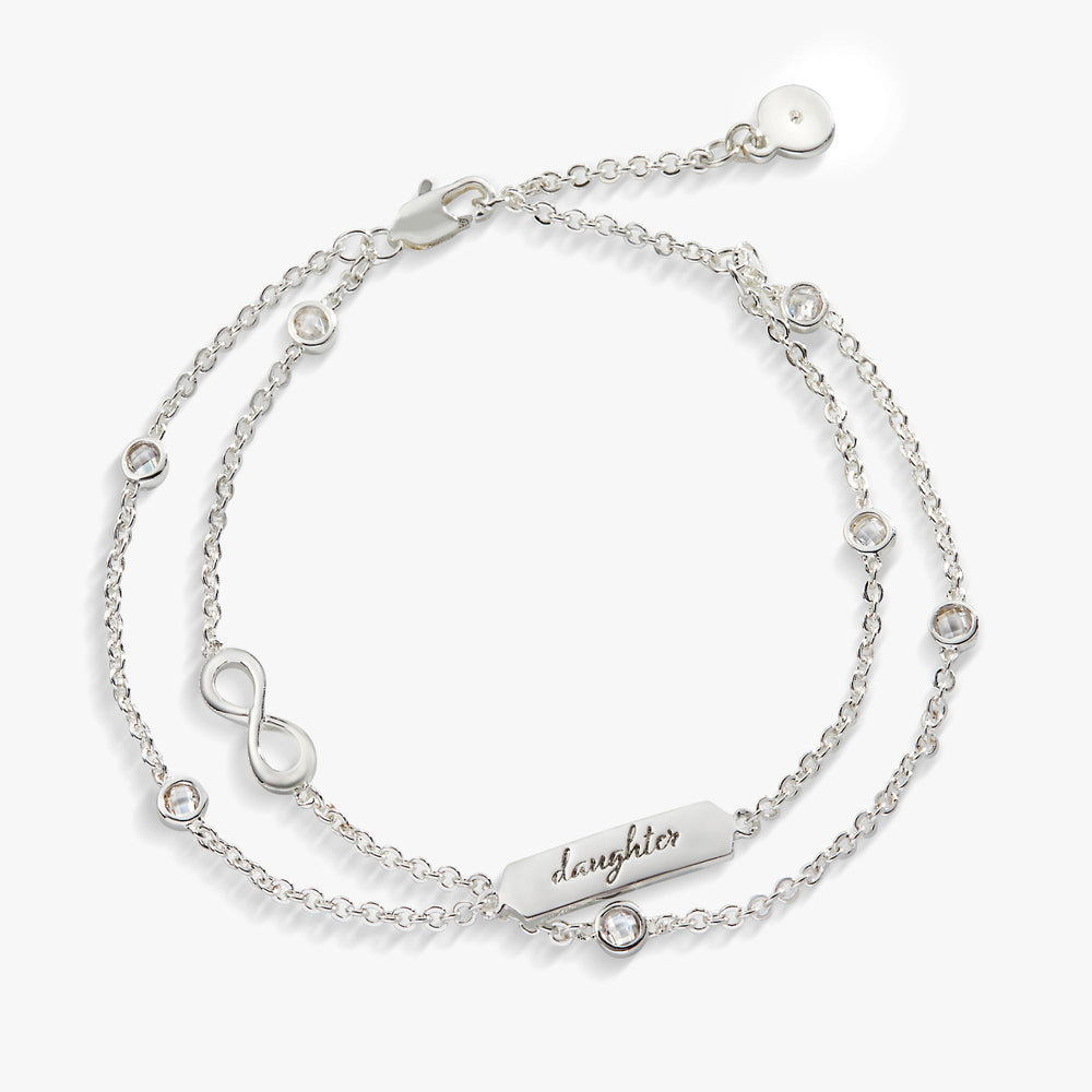 Daughter' Infinity Chain Bracelet, Adjustable Silver | Alex and Ani