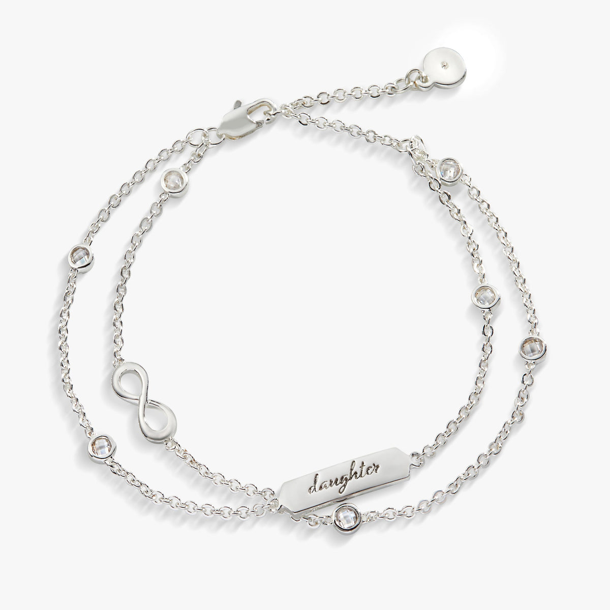 Daughter' Infinity Chain Bracelet, Adjustable Silver | Alex and Ani