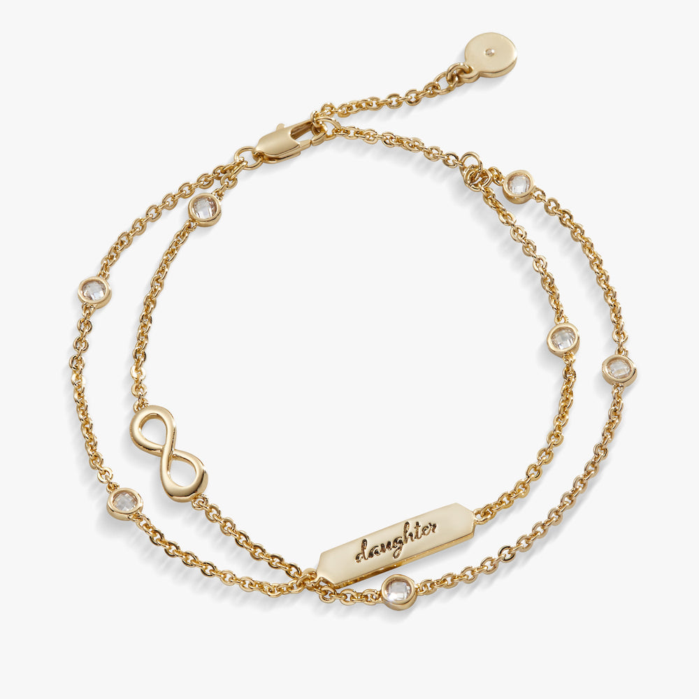 Daughter' Infinity Chain Bracelet, Adjustable Silver | Alex and Ani