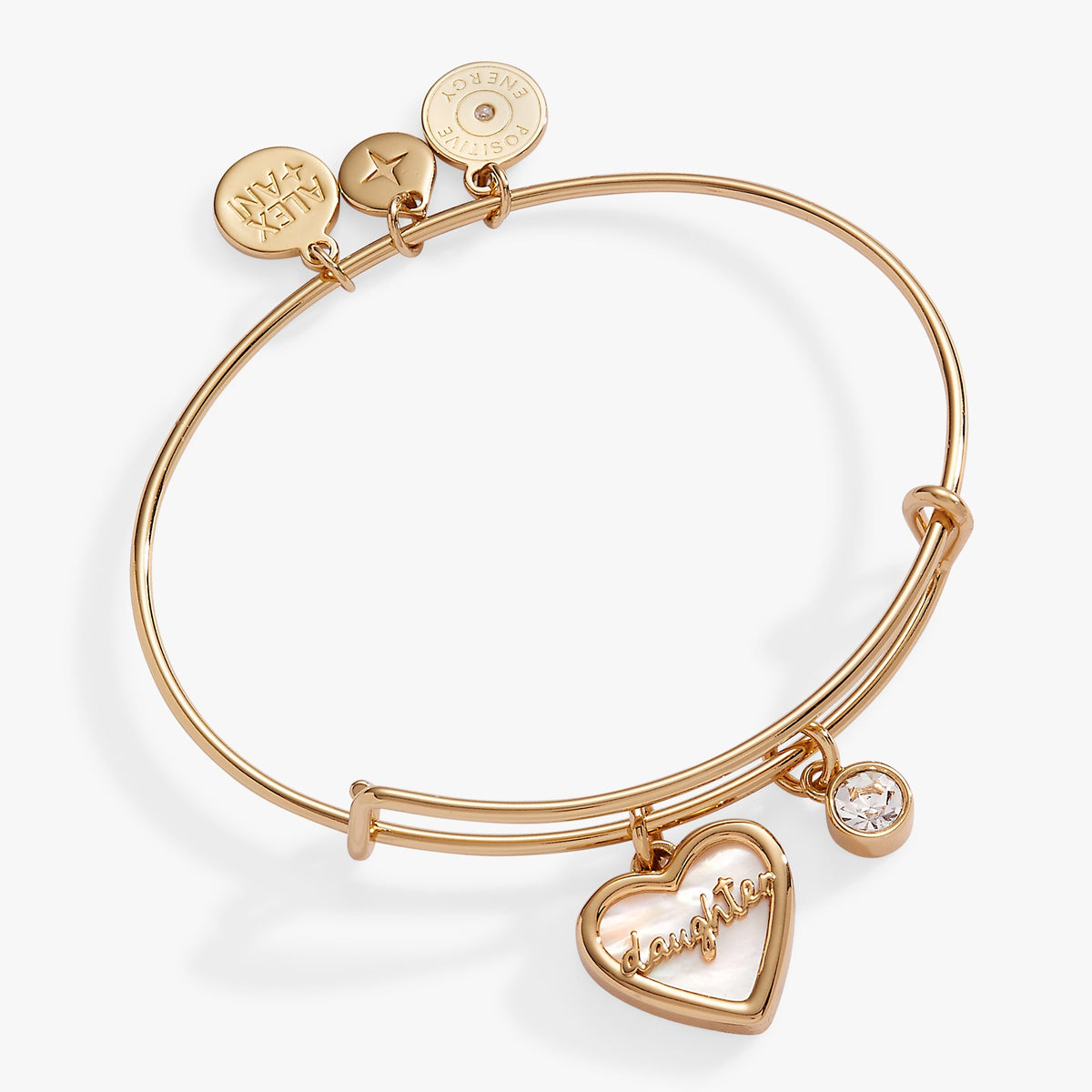 Daughter Mother of Pearl Bangle Gold | Alex and Ani