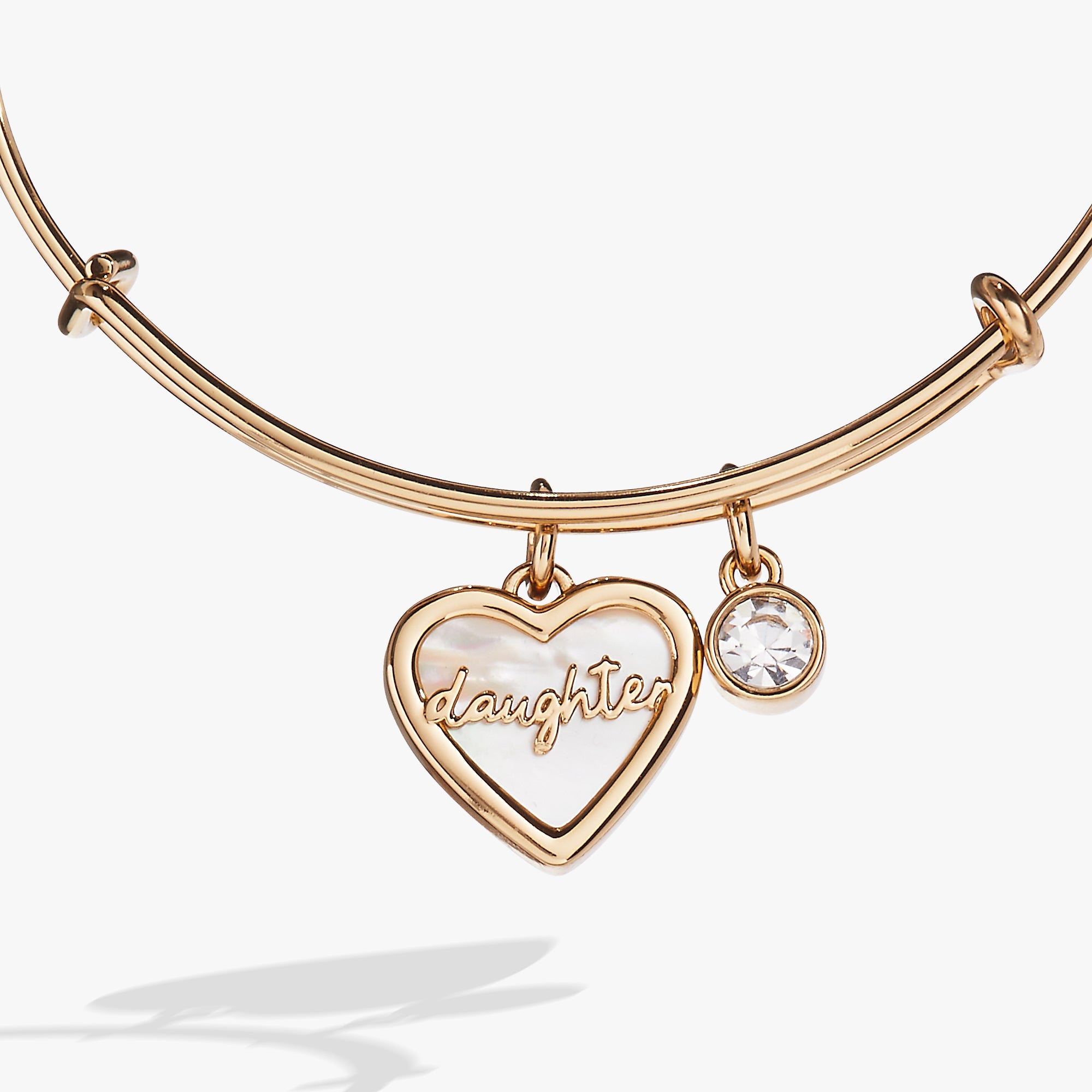 Daughter Mother of Pearl Bangle Gold | Alex and Ani