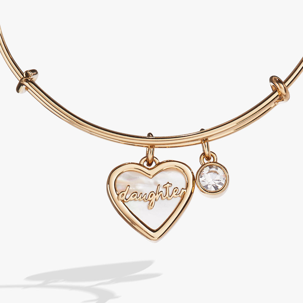 Daughter Mother of Pearl Bangle Gold | Alex and Ani