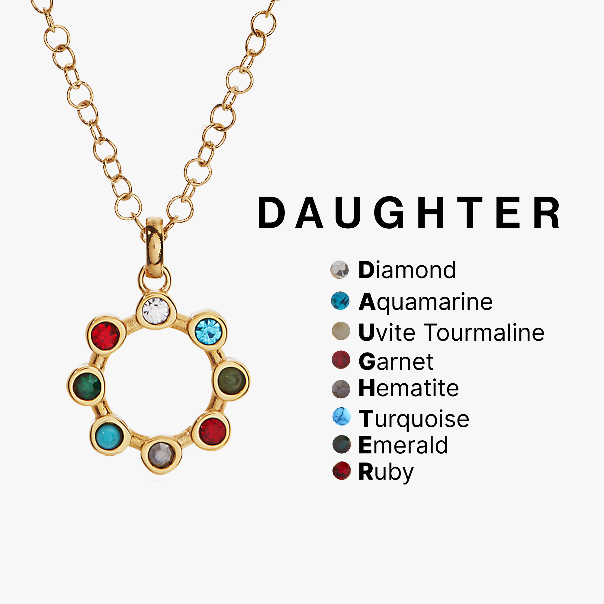 Daughter Crystal Necklace Stainless Steel Gold | Alex and Ani