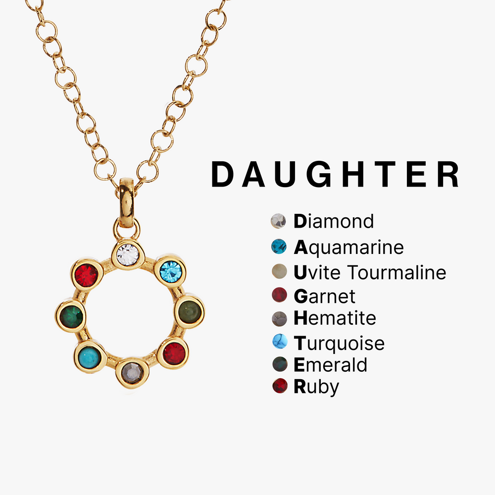 Daughter Crystal Necklace Stainless Steel Gold | Alex and Ani