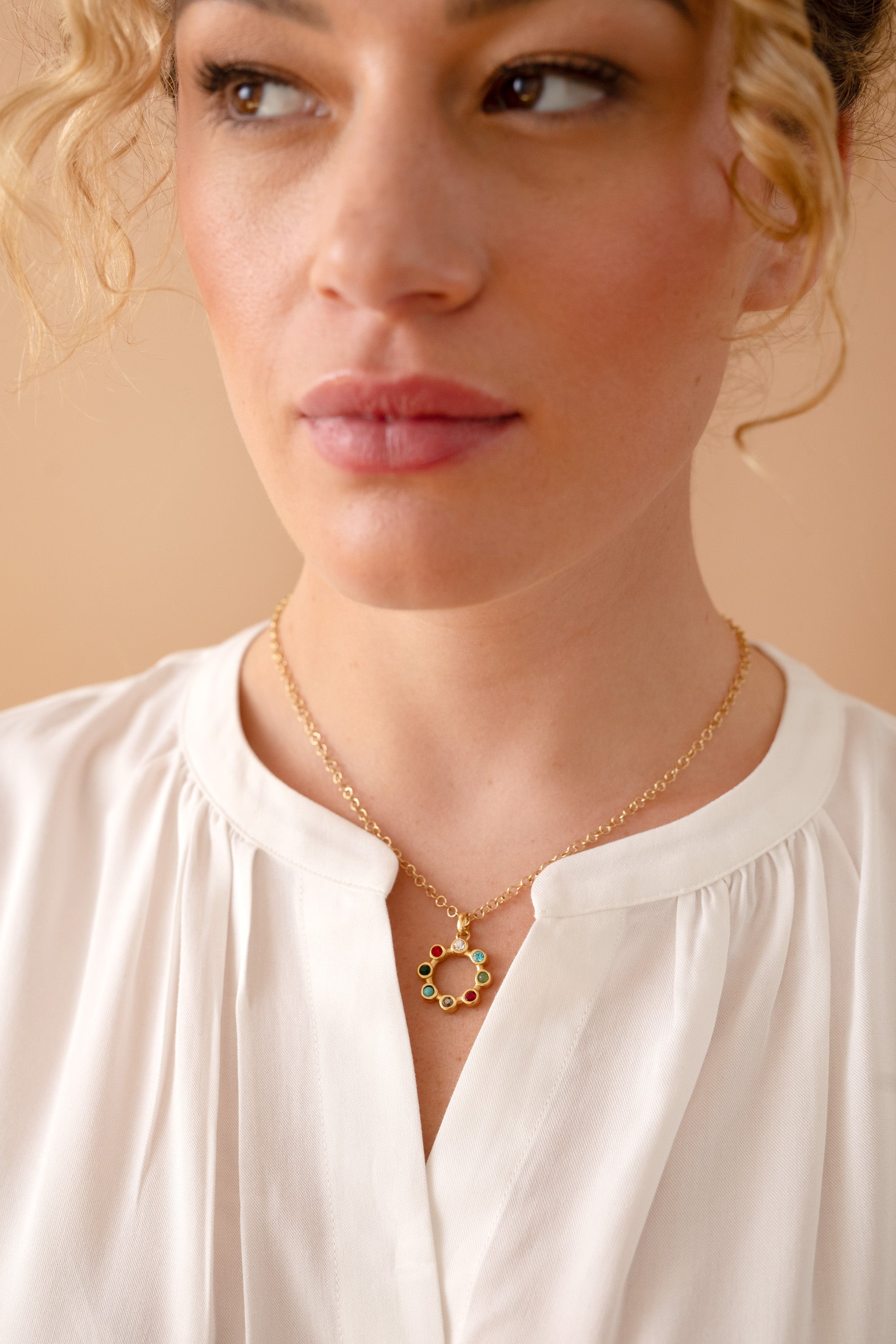 Daughter Crystal Necklace Stainless Steel Gold | Alex and Ani