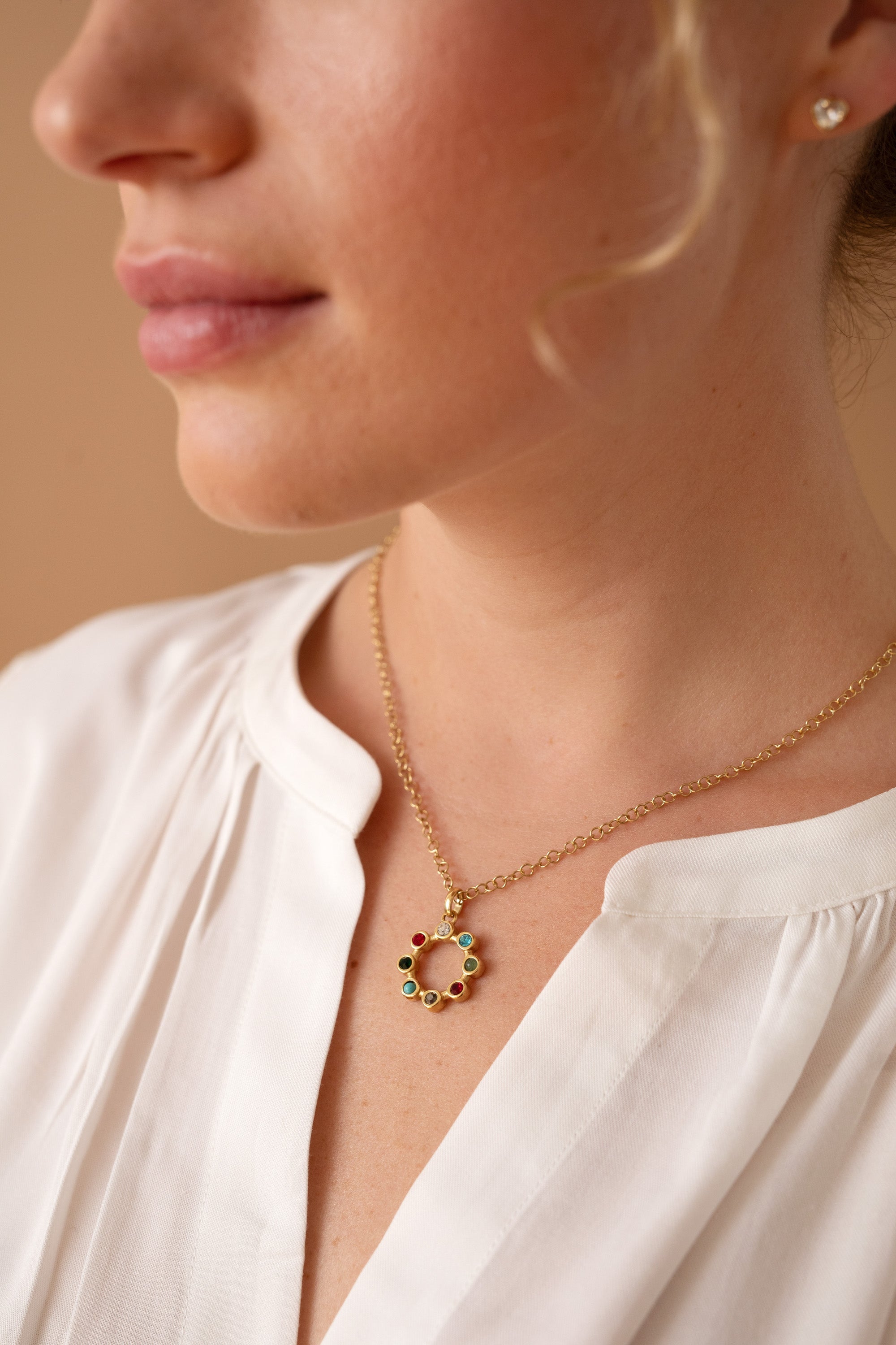 Daughter Crystal Necklace Stainless Steel Gold | Alex and Ani