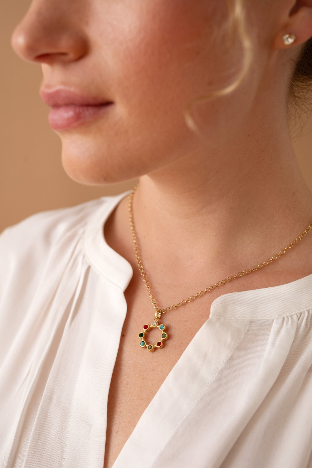 Daughter Crystal Necklace Stainless Steel Gold | Alex and Ani