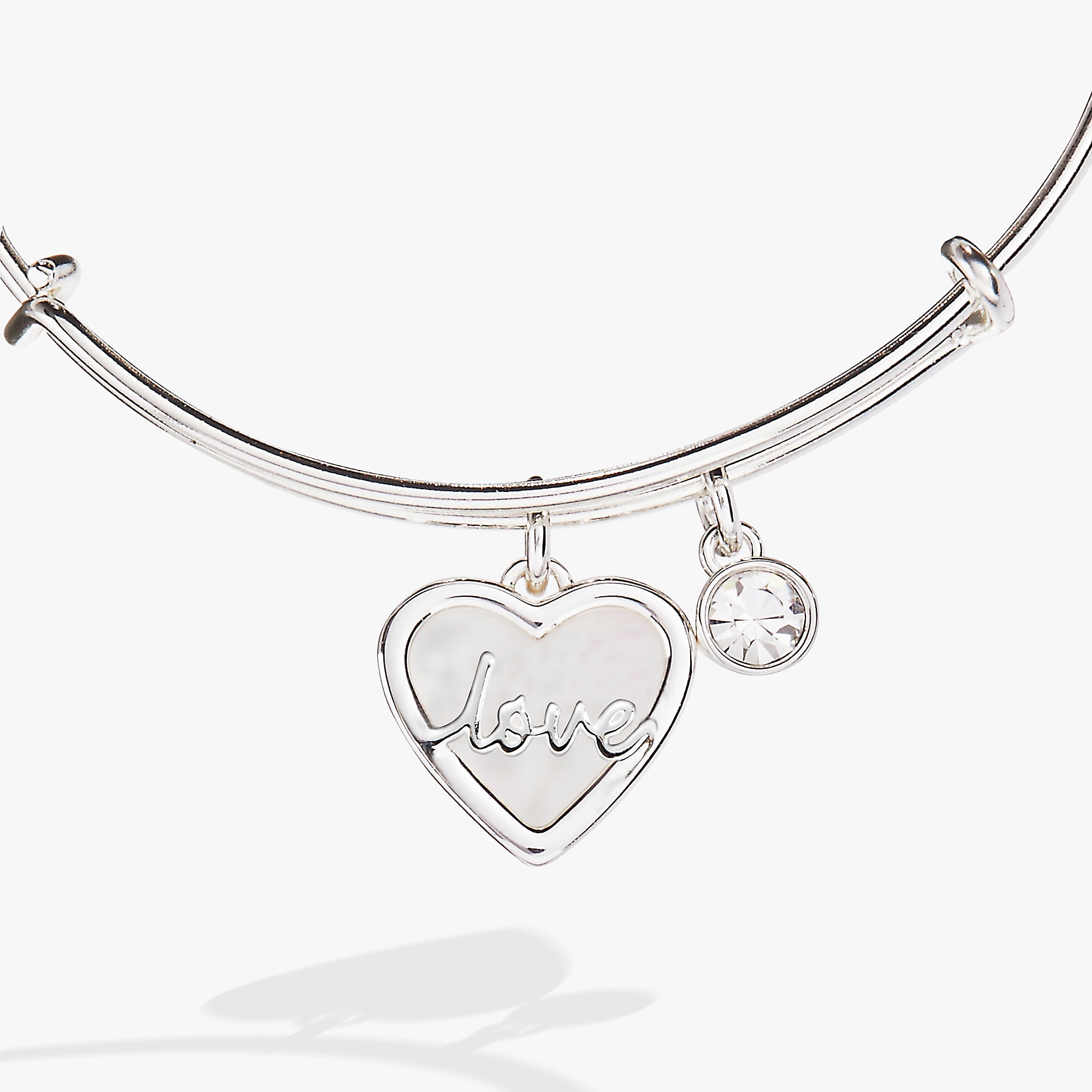 Love Mother of Pearl Bangle Silver | Alex and Ani