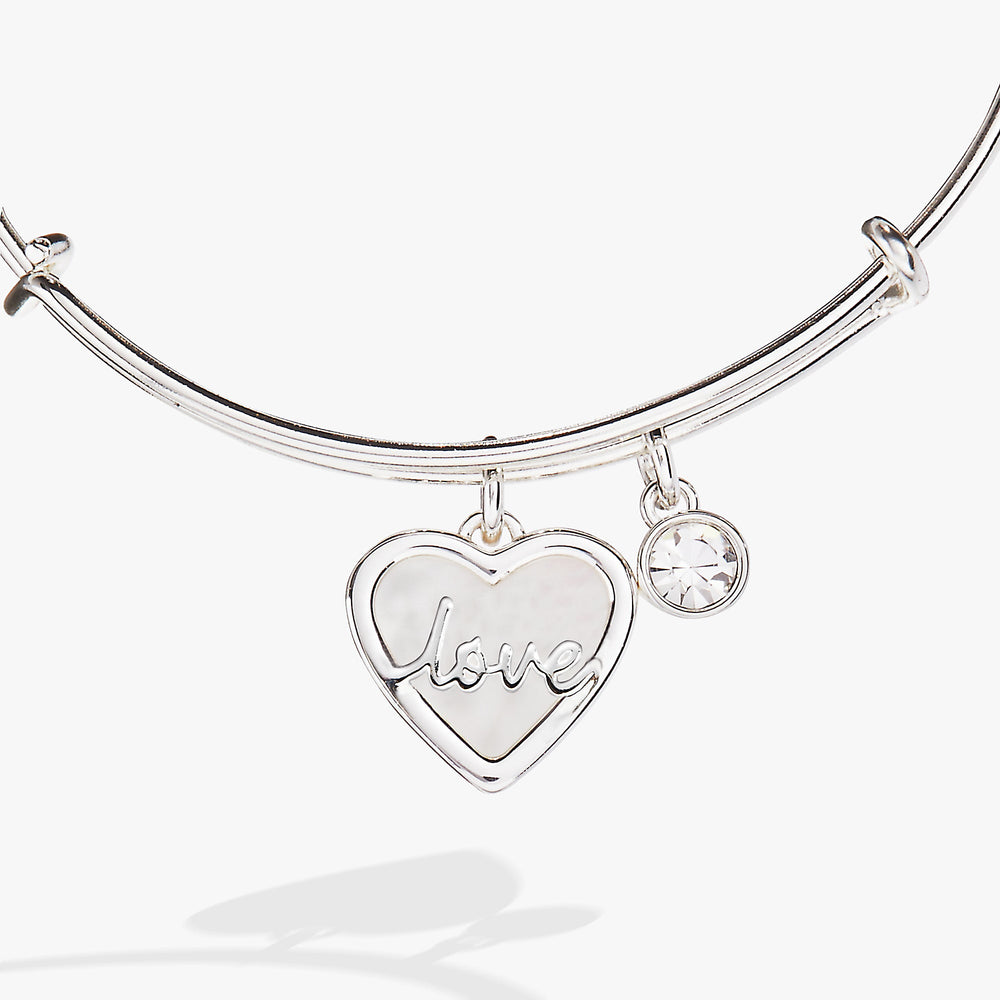 Love Mother of Pearl Bangle Silver | Alex and Ani