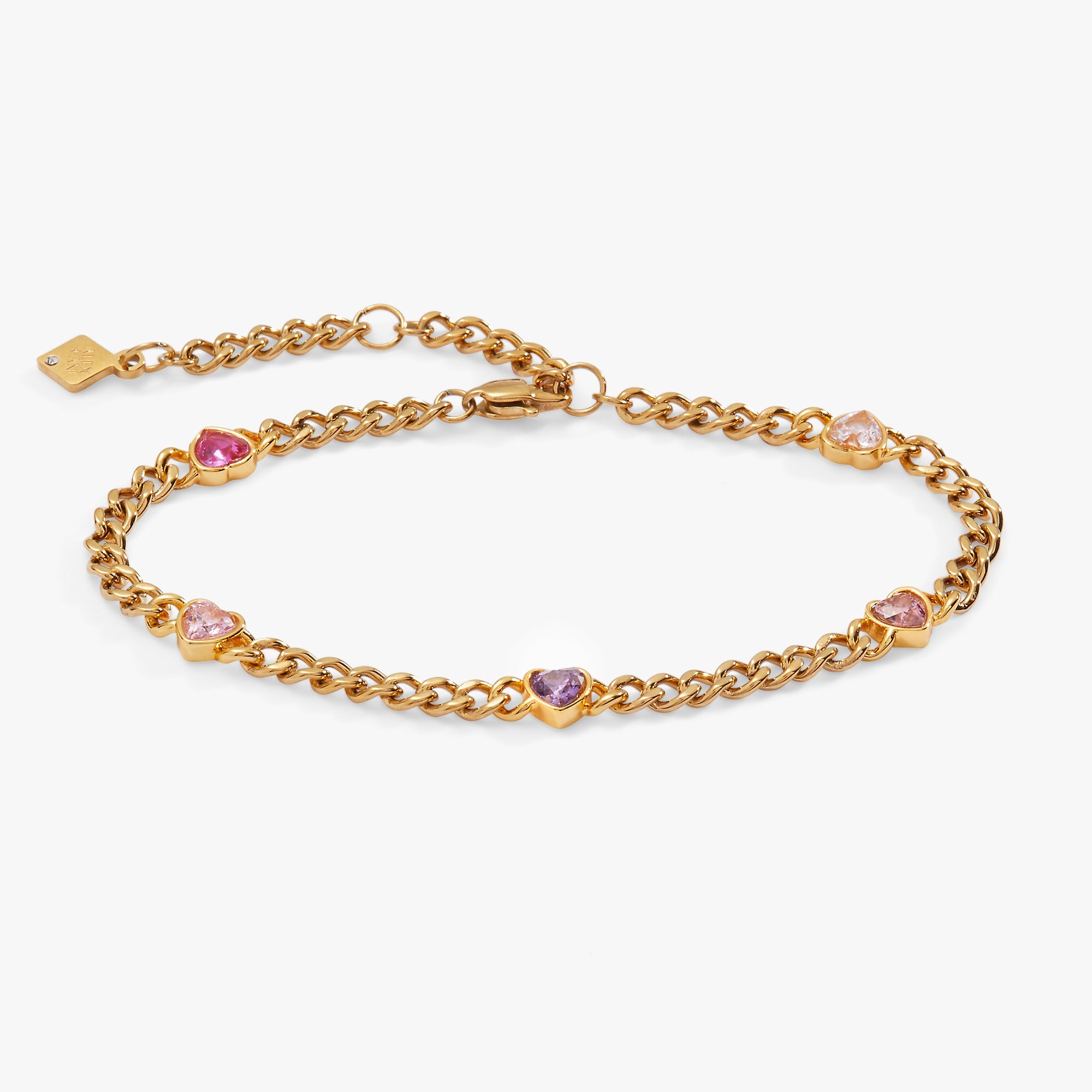 Heart Curb Chain Bracelet Stainless Steel Gold | Alex and Ani