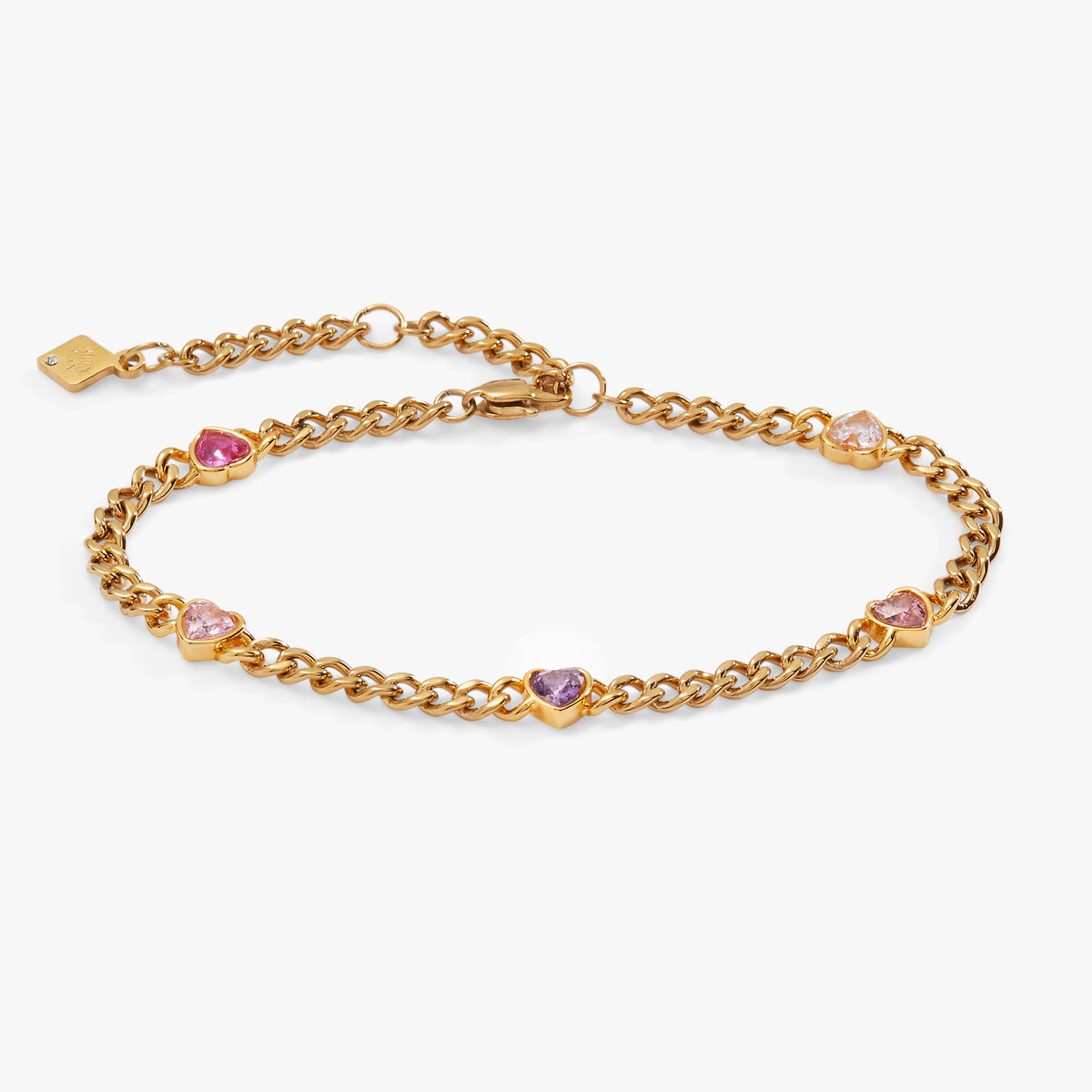 Heart Curb Chain Bracelet Stainless Steel Gold | Alex and Ani