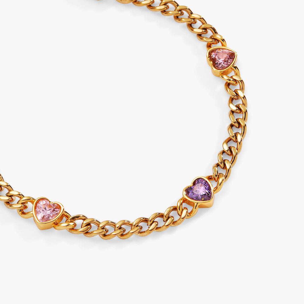 Heart Curb Chain Bracelet Stainless Steel Gold | Alex and Ani