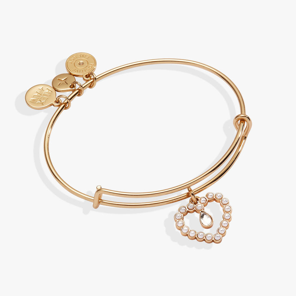 Pearl Heart Bangle Gold | Alex and Ani