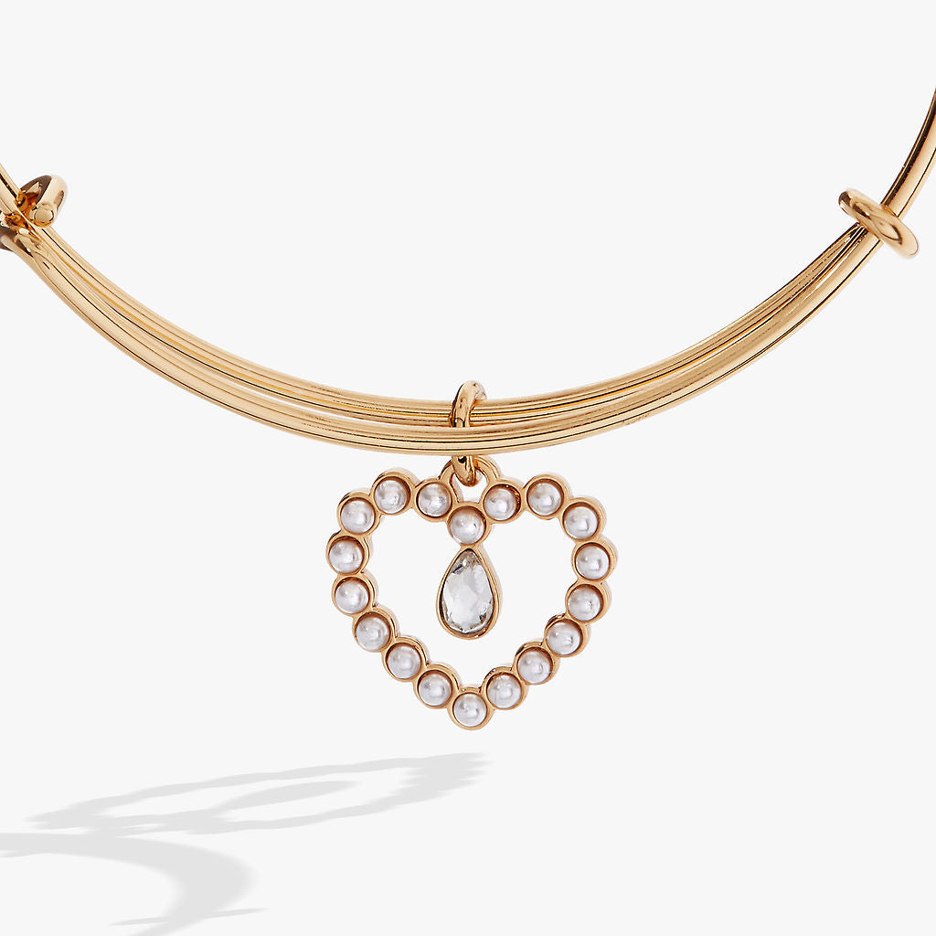 Pearl Heart Bangle Gold | Alex and Ani