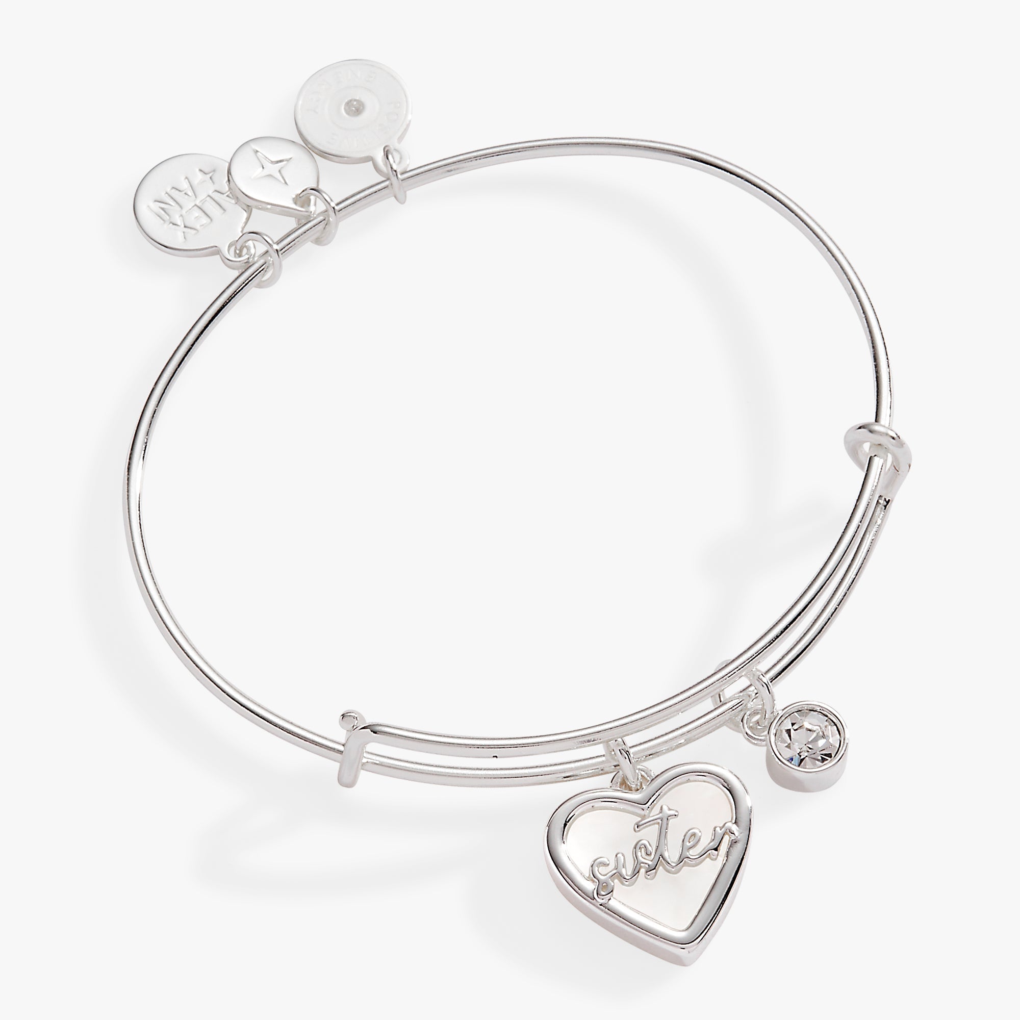 Sister Mother of Pearl Bangle Silver | Alex and Ani