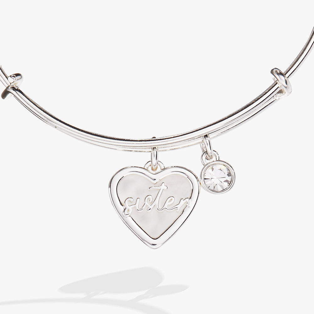 Sister Mother of Pearl Bangle Silver | Alex and Ani