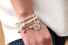 Sister Mother of Pearl Bangle Silver | Alex and Ani