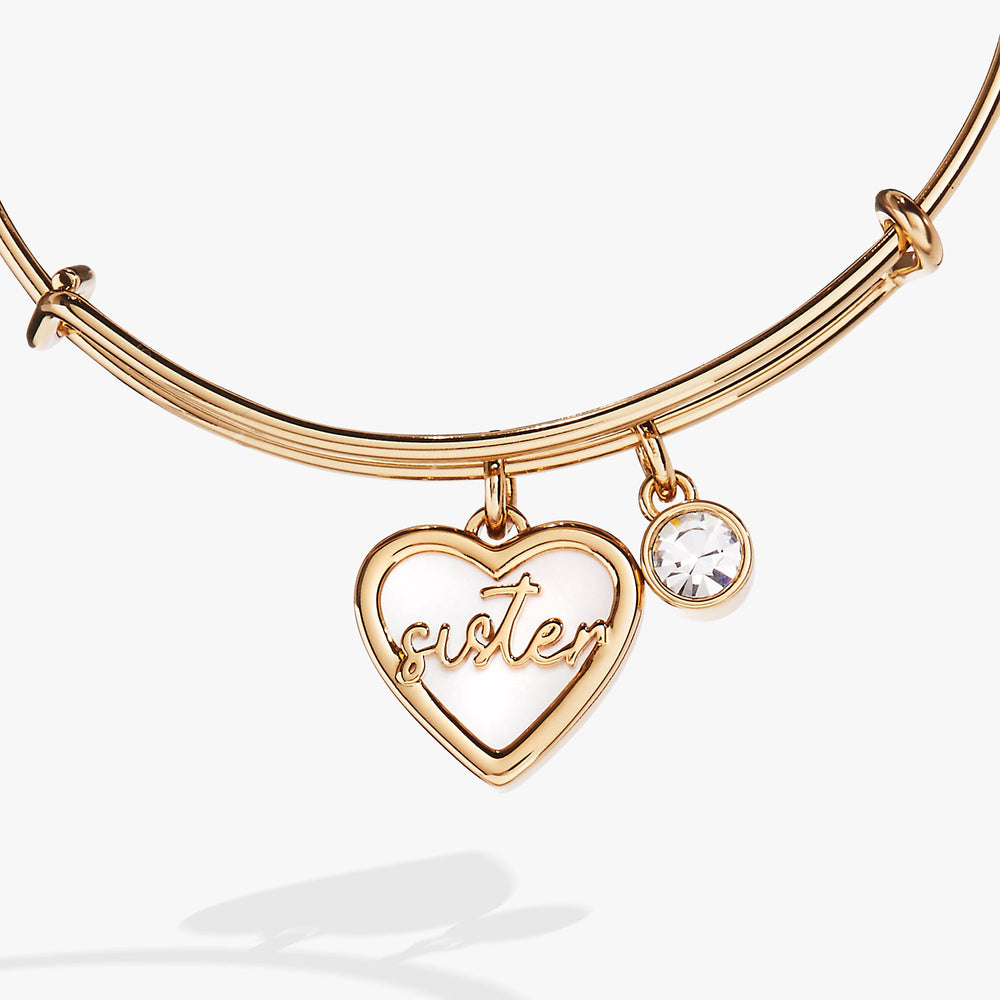 Sister Mother of Pearl Bangle Silver | Alex and Ani