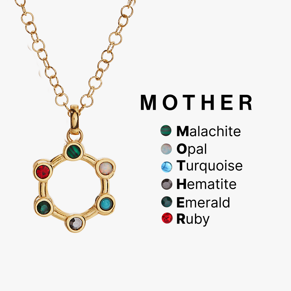 Mother Crystal Necklace Stainless Steel Gold | Alex and Ani