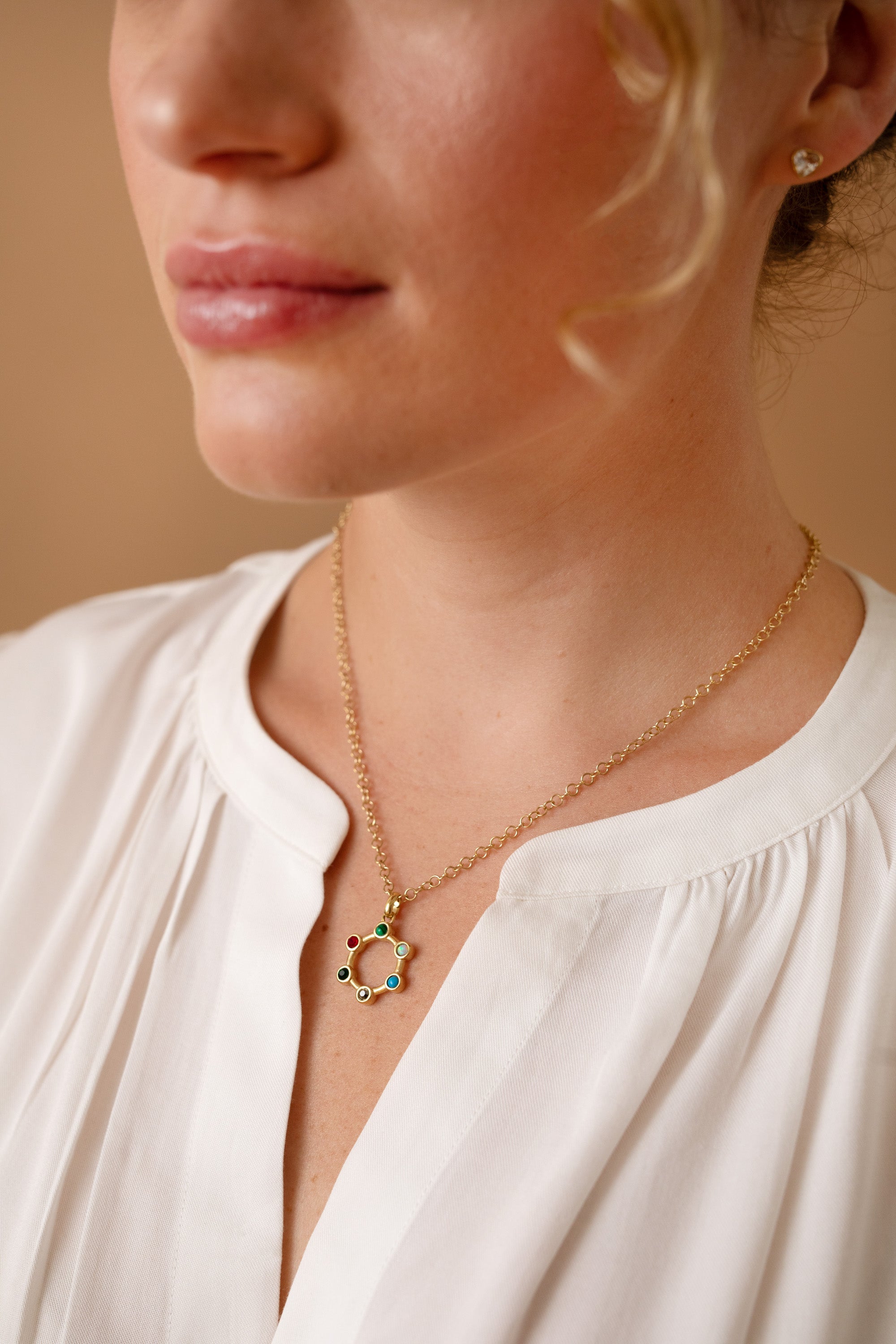 Mother Crystal Necklace Stainless Steel Gold | Alex and Ani