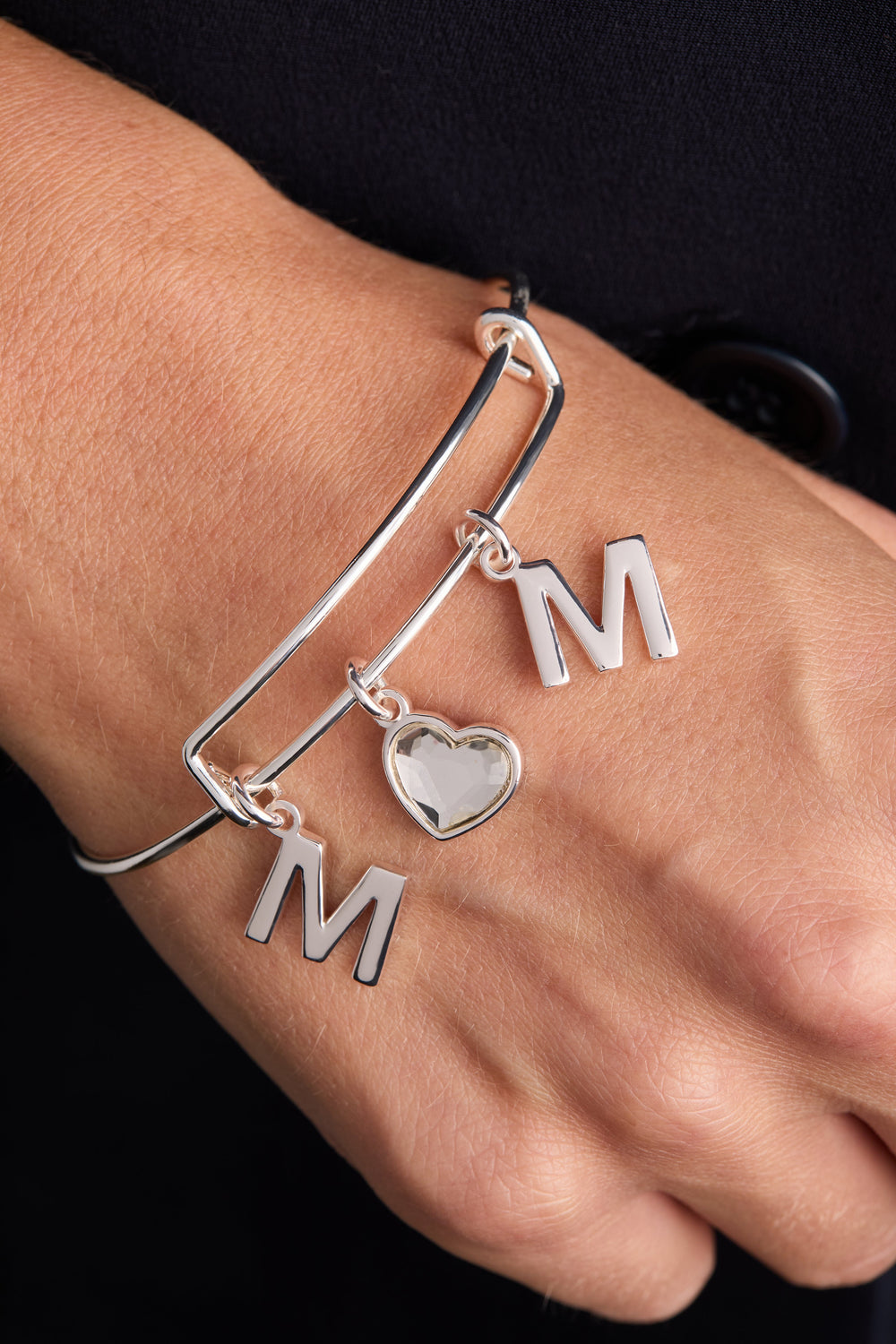 Crystal Mom Bangle Silver | Alex and Ani