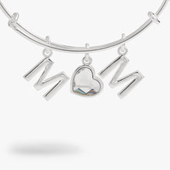 Crystal Mom Bangle Silver | Alex and Ani