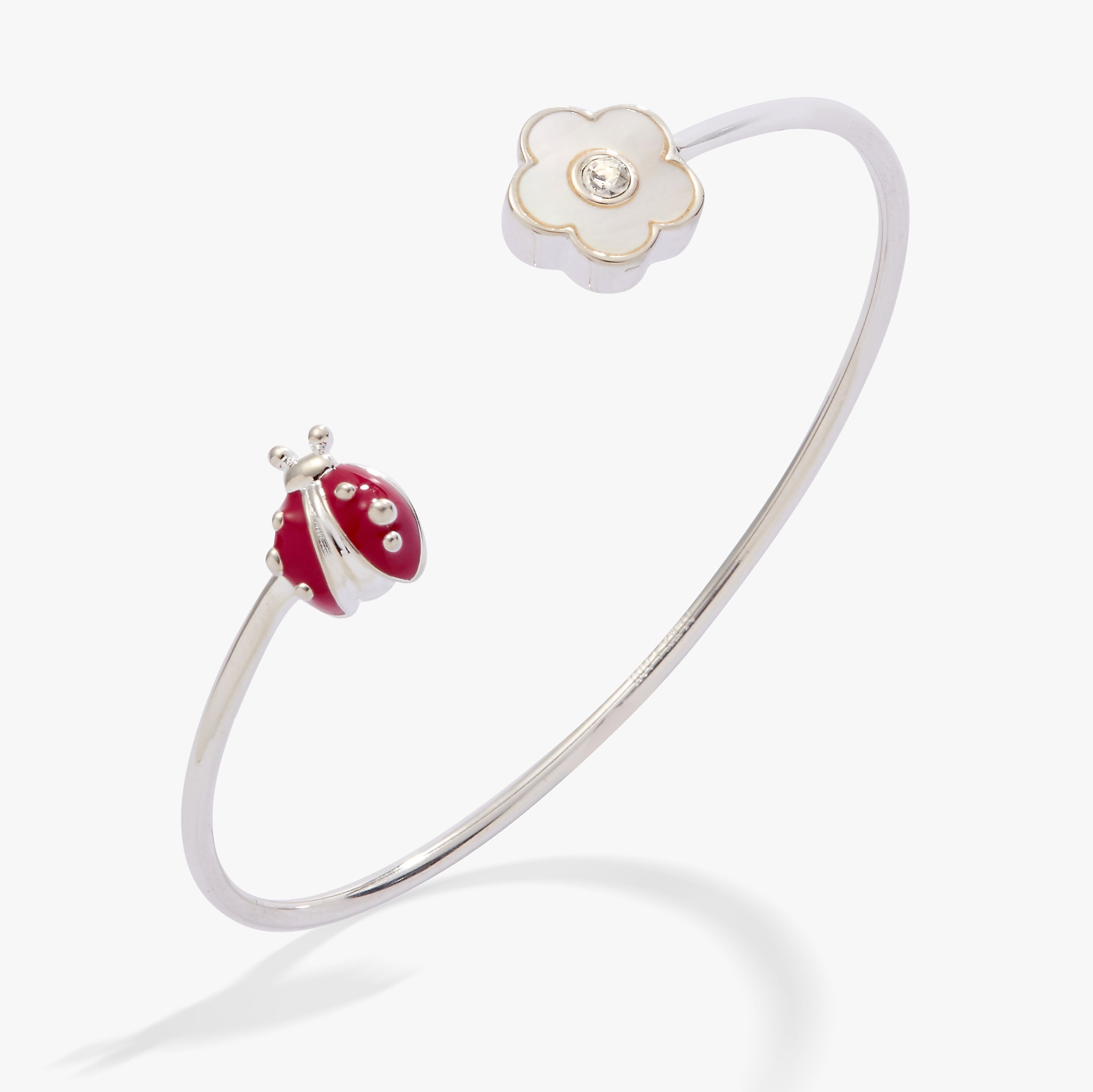 Ladybug and Daisy Flex Cuff Silver | Alex and Ani