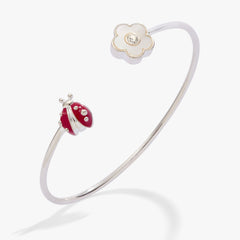 Ladybug and Daisy Flex Cuff Silver | Alex and Ani