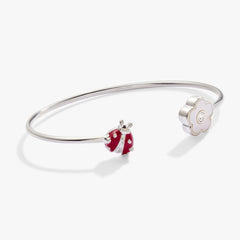 Ladybug and Daisy Flex Cuff Silver | Alex and Ani