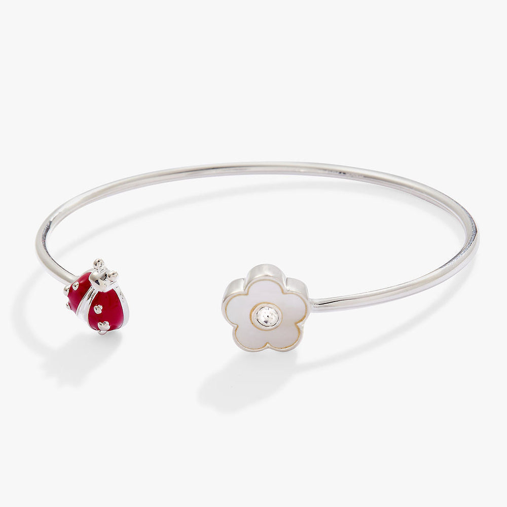 Ladybug and Daisy Flex Cuff Silver | Alex and Ani