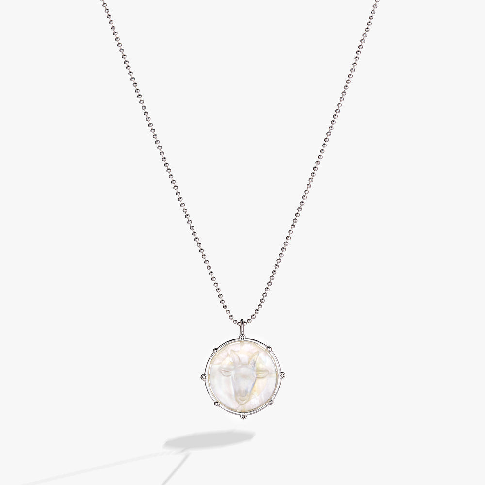 Capricorn Zodiac Double-Sided Charm Necklace Silver | Alex and Ani