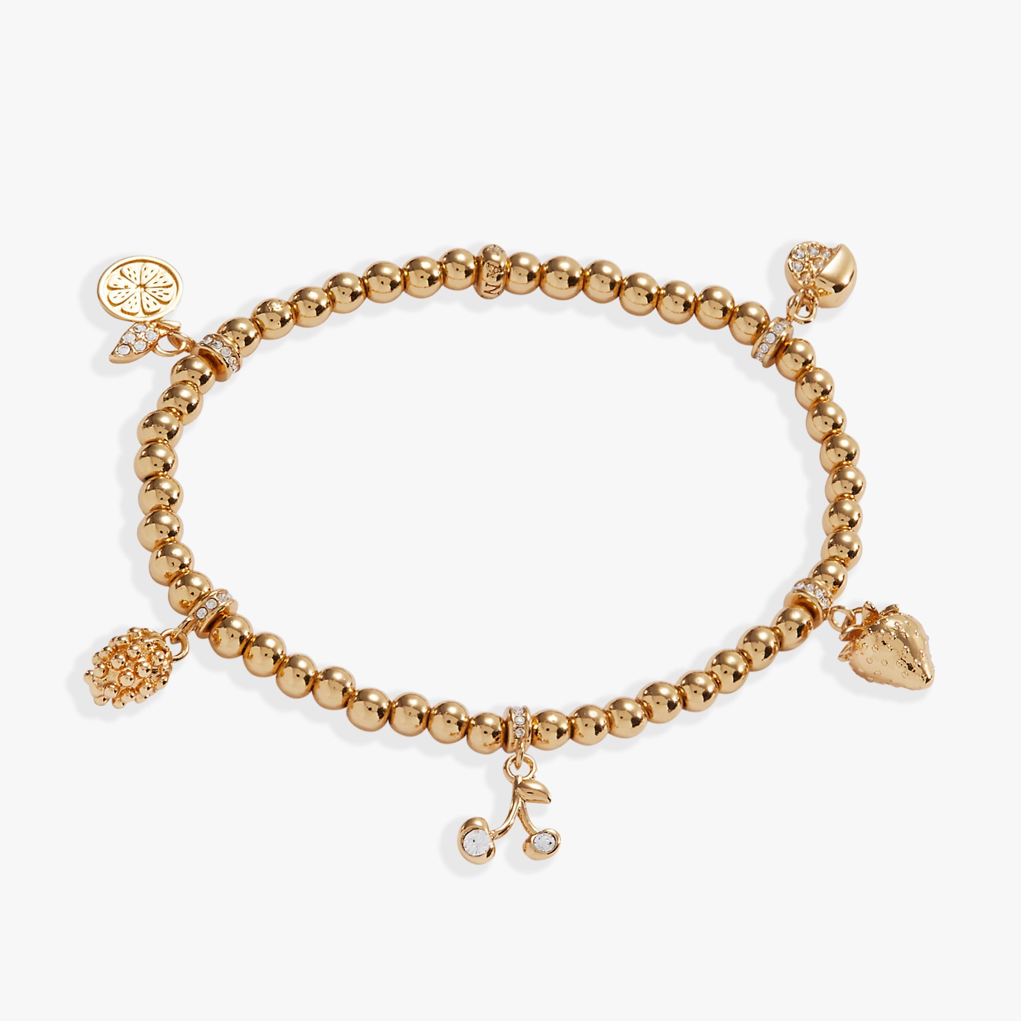 Fresh Orchard Charm Stretch Bracelet Gold | Alex and Ani