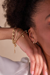 Fresh Orchard Charm Stretch Bracelet Gold | Alex and Ani