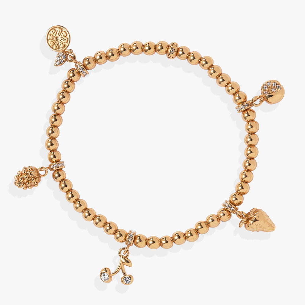 Fresh Orchard Charm Stretch Bracelet Gold | Alex and Ani