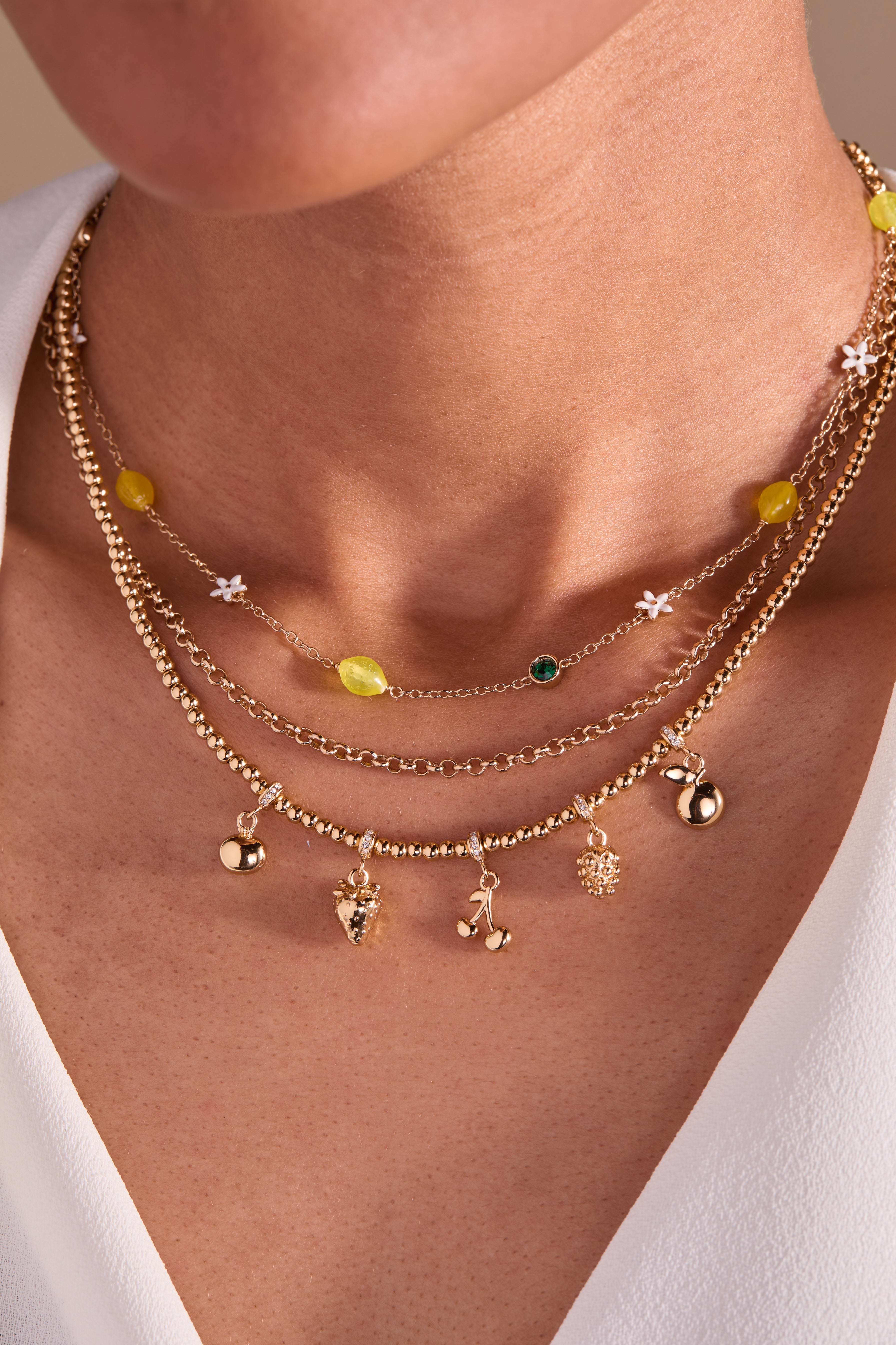Fresh Orchard Charm Necklace Gold | Alex and Ani