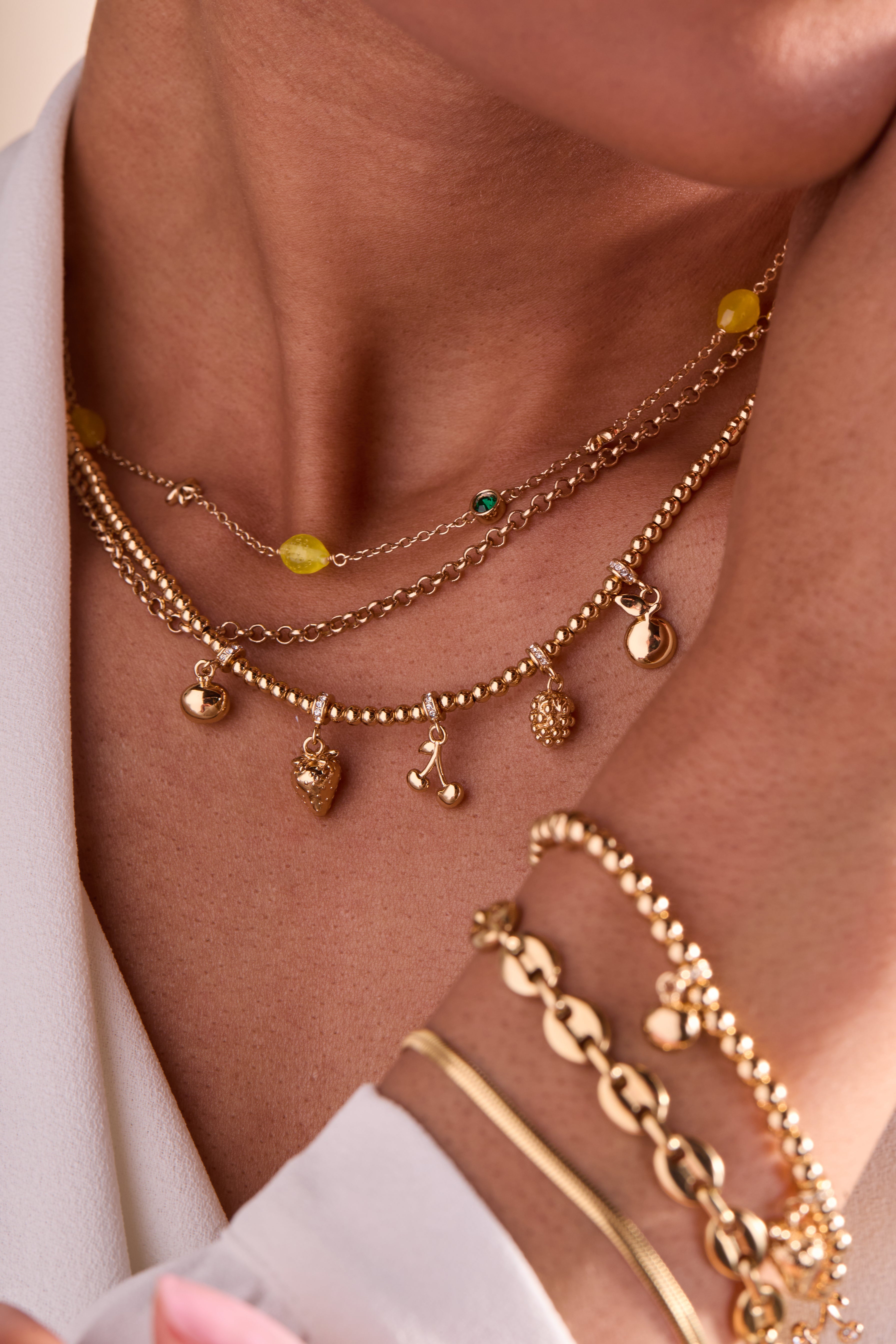 Fresh Orchard Charm Necklace Gold | Alex and Ani
