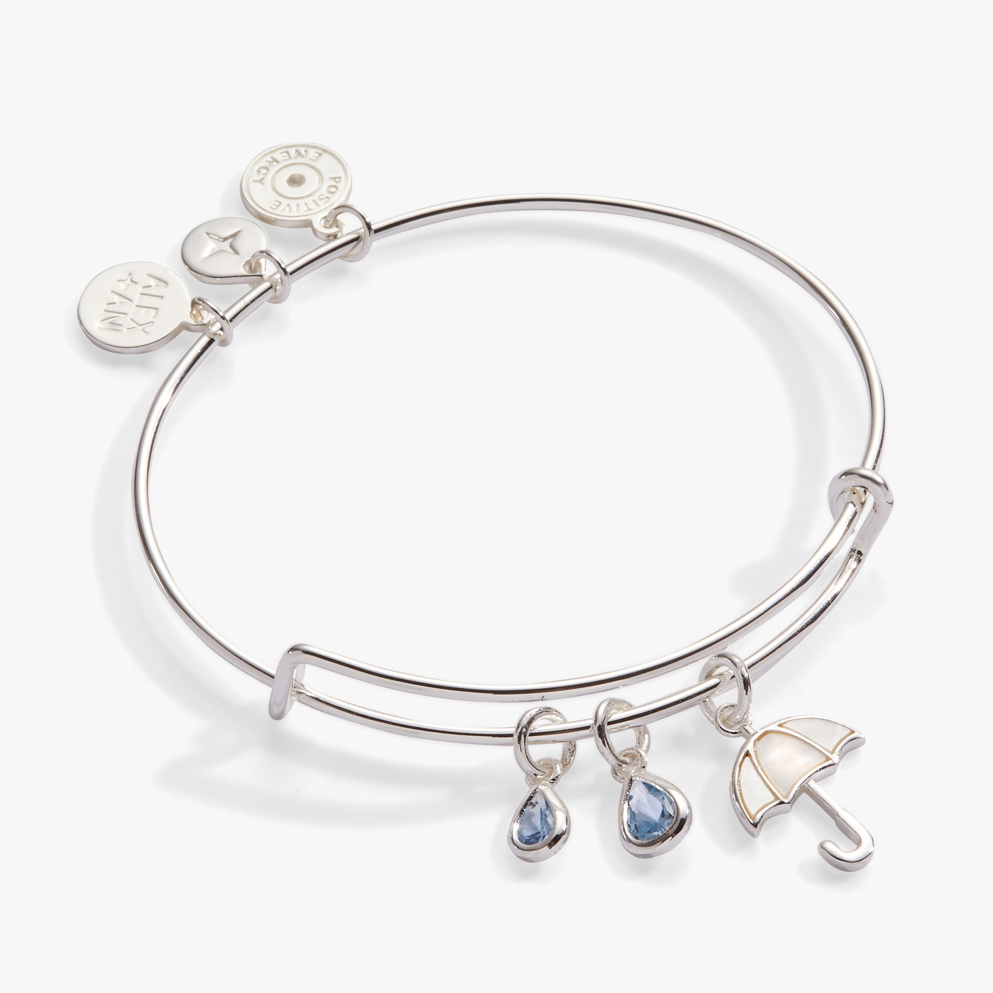 Mother of Pearl Umbrella Bangle Silver | Alex and Ani