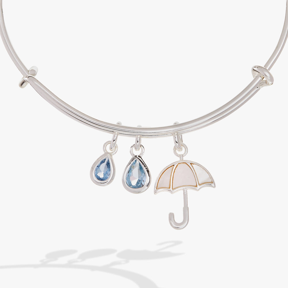 Mother of Pearl Umbrella Bangle Silver | Alex and Ani