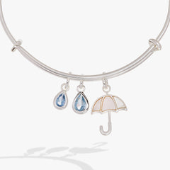 Mother of Pearl Umbrella Bangle Silver | Alex and Ani