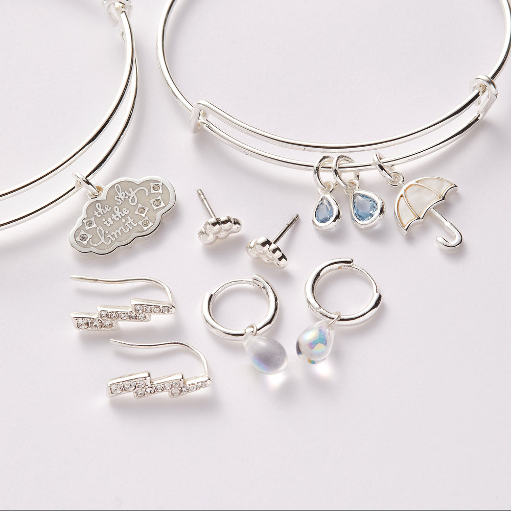 Mother of Pearl Umbrella Bangle Silver | Alex and Ani