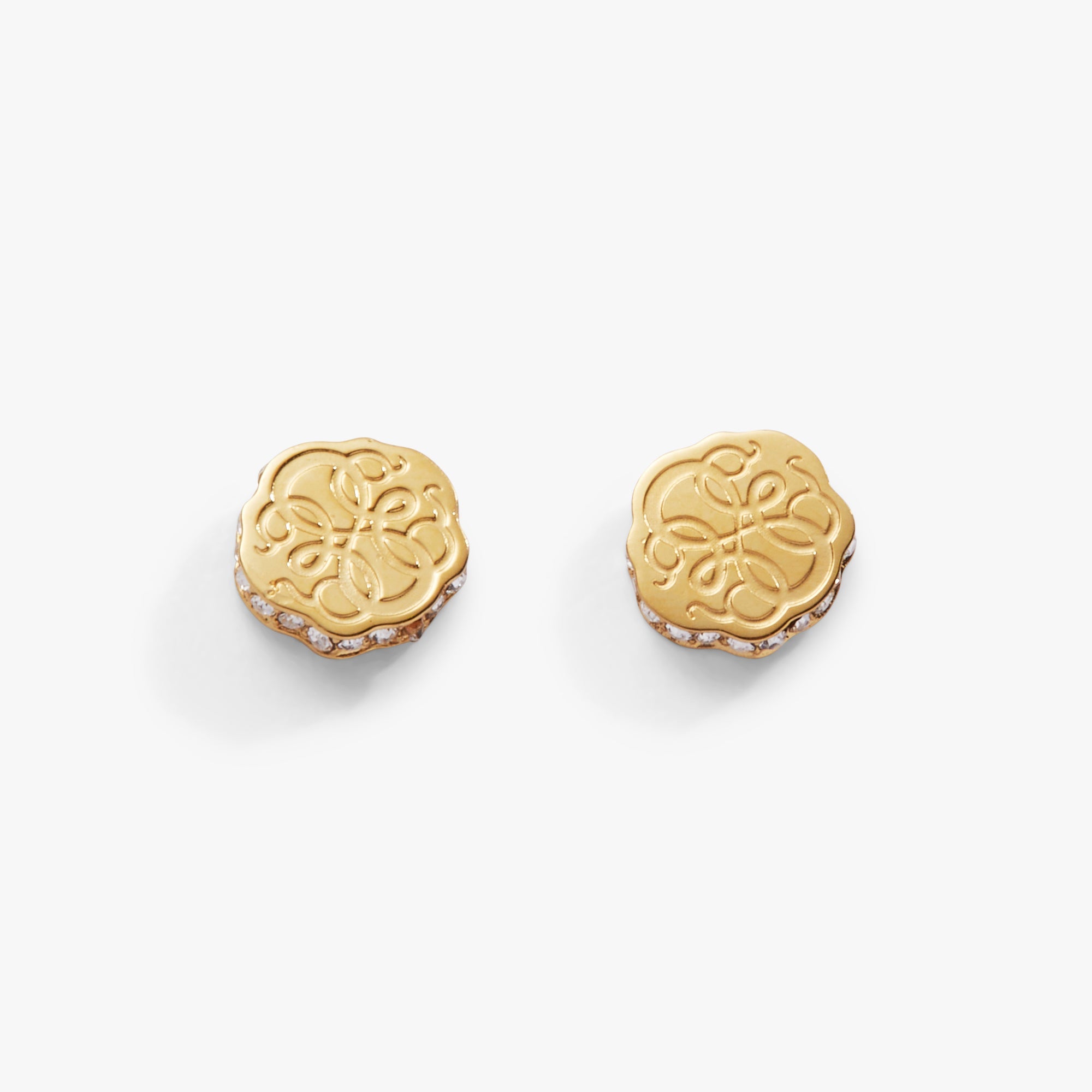 Path of Life Mini Stud Earrings Stainless Steel Gold | Alex and Ani