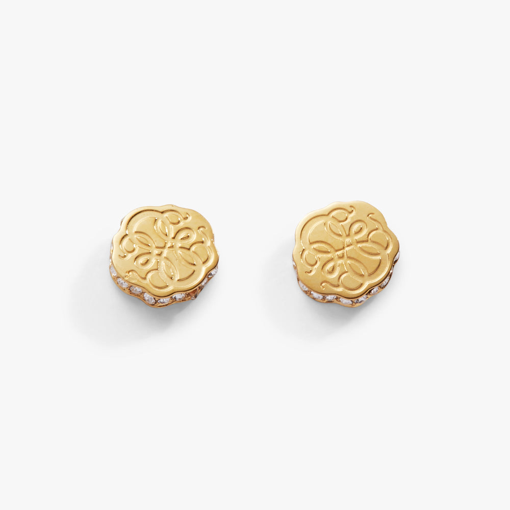 Path of Life Mini Stud Earrings Stainless Steel Gold | Alex and Ani
