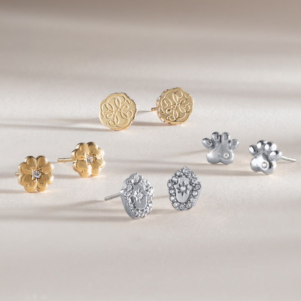 Path of Life Mini Stud Earrings Stainless Steel Gold | Alex and Ani
