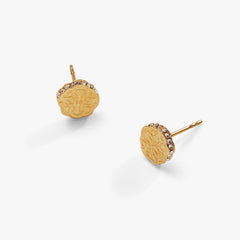 Path of Life Mini Stud Earrings Stainless Steel Gold | Alex and Ani