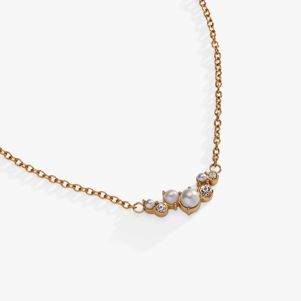Pearl & Crystal Pendant Necklace Stainless Steel Gold | Alex and Ani