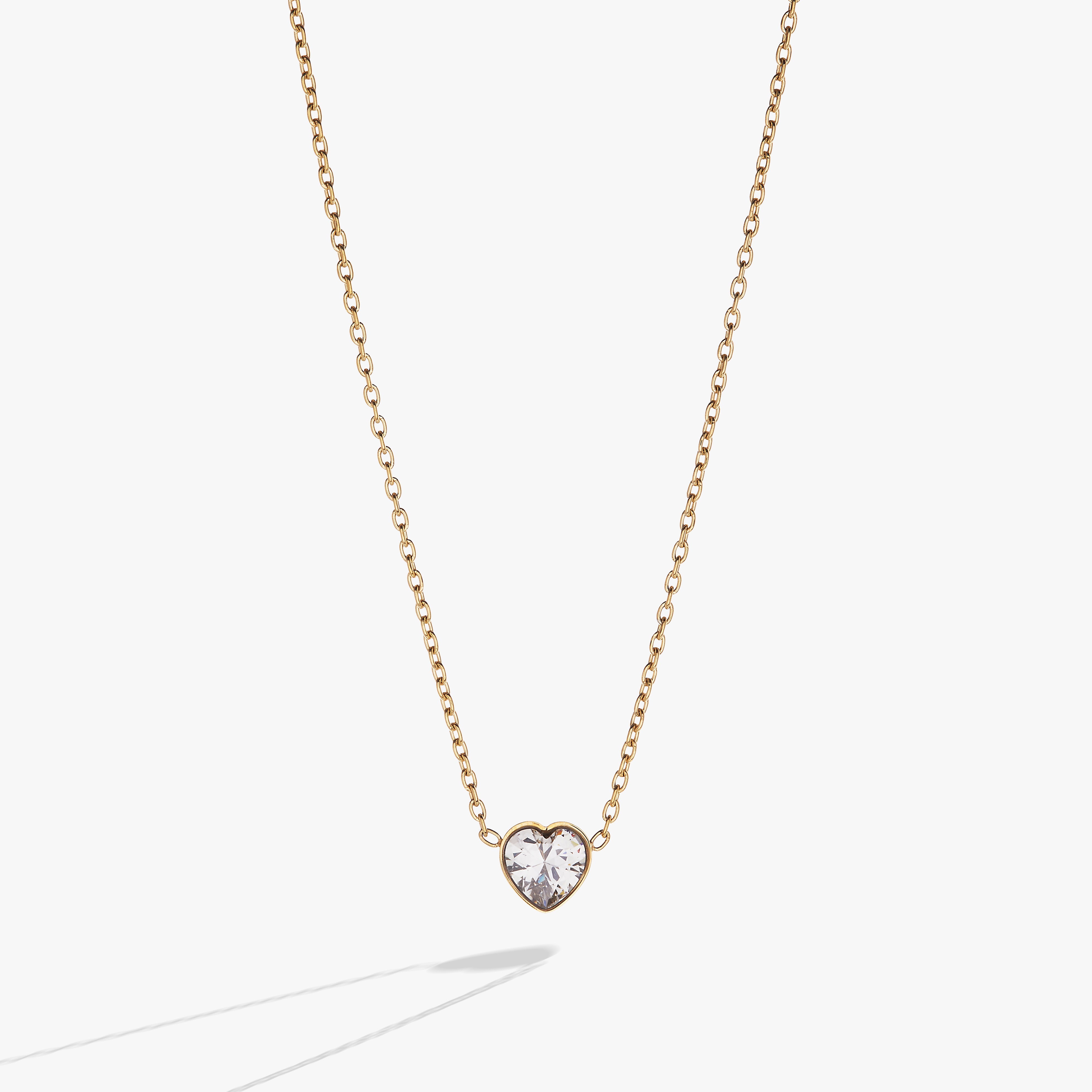 Crystal Heart Pendant Necklace – Romantic Special Occasion Jewelry Stainless Steel Silver | Alex and Ani